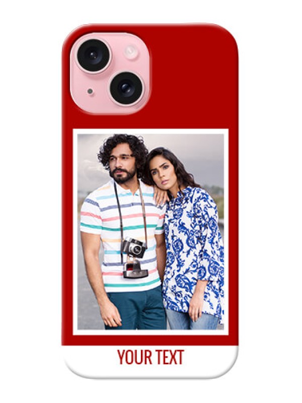 Custom iPhone 15 mobile phone covers: Simple Red Color Design