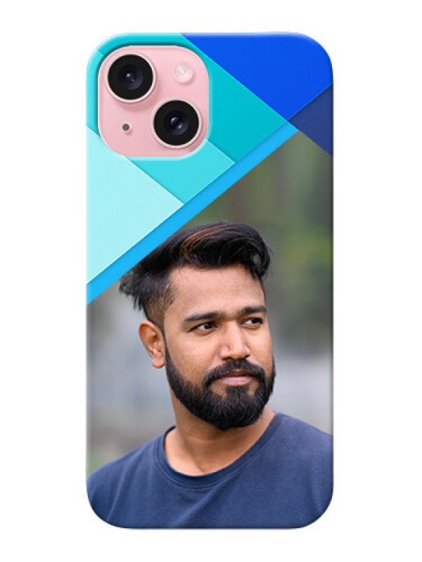 Custom iPhone 15 Phone Cases Online: Blue Abstract Cover Design