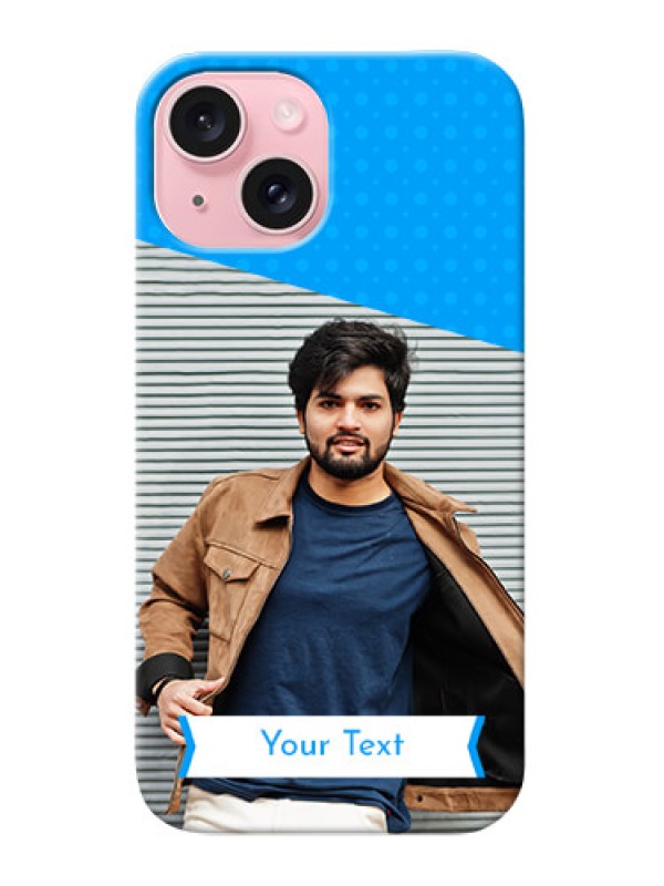 Custom iPhone 15 Personalized Mobile Covers: Simple Blue Color Dotted Design