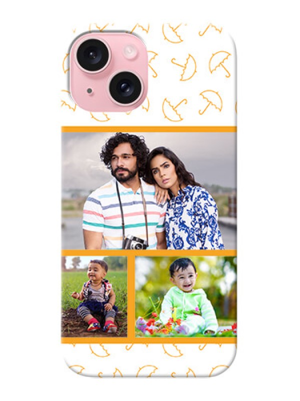 Custom iPhone 15 Personalised Phone Cases: Yellow Pattern Design