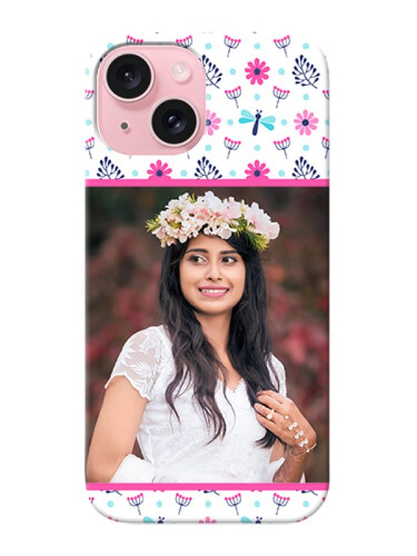 Custom iPhone 15 Mobile Covers: Colorful Flower Design