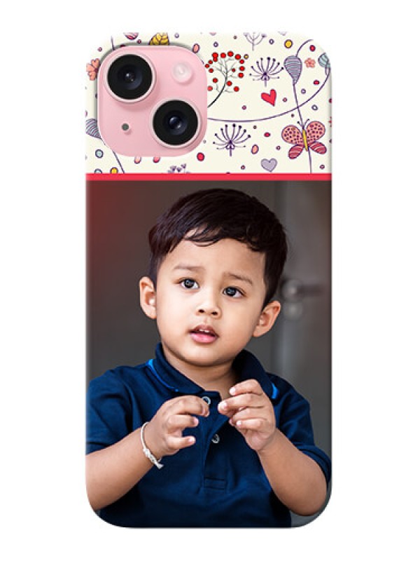 Custom iPhone 15 phone back covers: Premium Floral Design