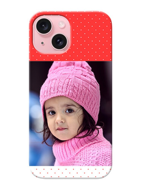 Custom iPhone 15 personalised phone covers: Red Pattern Design
