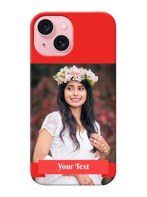 Custom iPhone 15 Personalised mobile covers: Simple Red Color Design