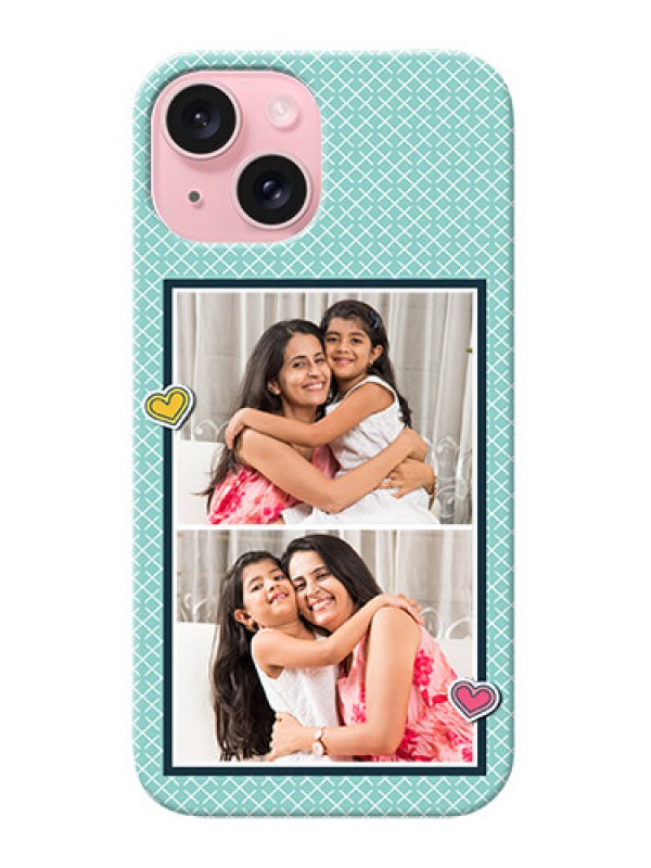 Custom iPhone 15 Custom Phone Cases: 2 Image Holder with Pattern Design
