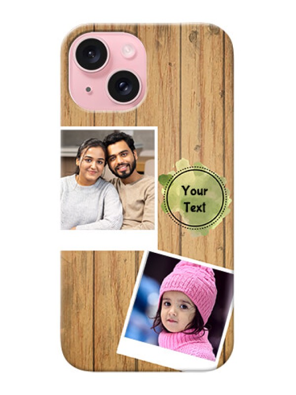 Custom iPhone 15 Custom Mobile Phone Covers: Wooden Texture Design