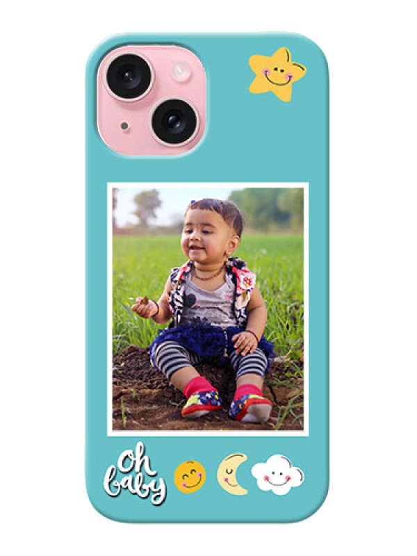 Custom iPhone 15 Personalised Phone Cases: Smiley Kids Stars Design