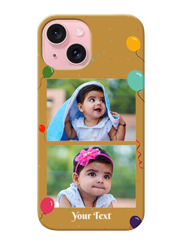 Custom iPhone 15 Phone Covers: Image Holder with Birthday Celebrations Design