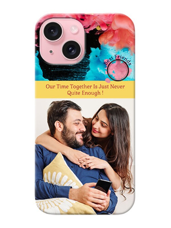 Custom iPhone 15 Mobile Cases: Quote with Acrylic Painting Design