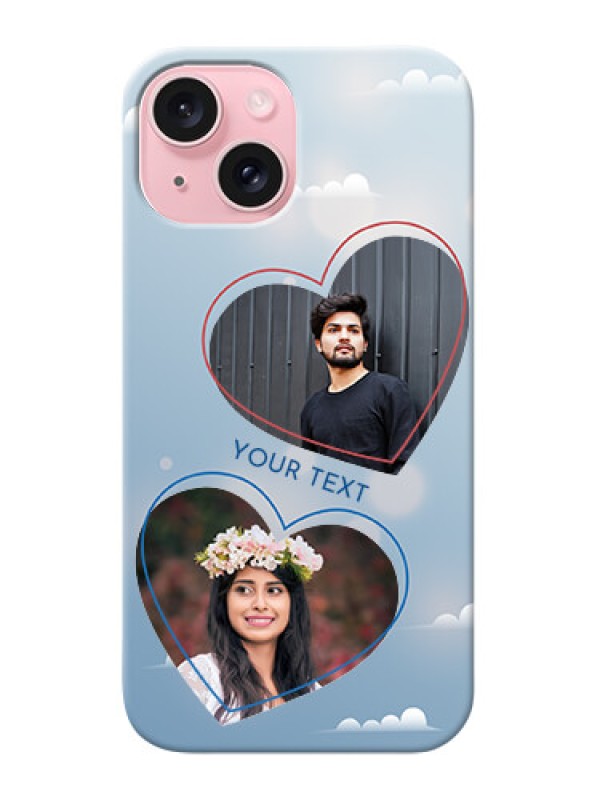 Custom iPhone 15 Phone Cases: Blue Color Couple Design
