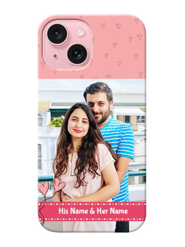 Custom iPhone 15 phone back covers: Love Design Peach Color