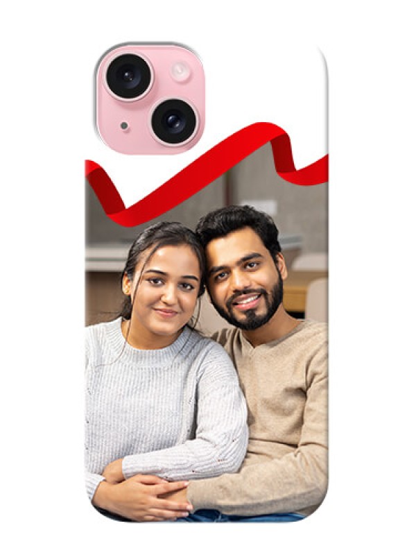 Custom iPhone 15 custom phone cases: Red Ribbon Frame Design