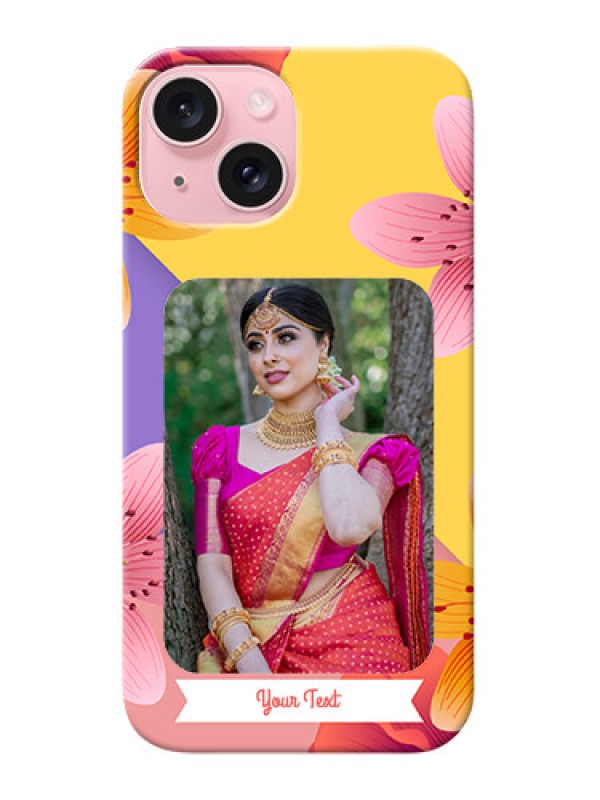 Custom iPhone 15 Mobile Covers: 3 Image With Vintage Floral Design