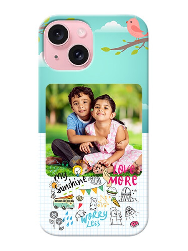 Custom iPhone 15 phone cases online: Doodle love Design