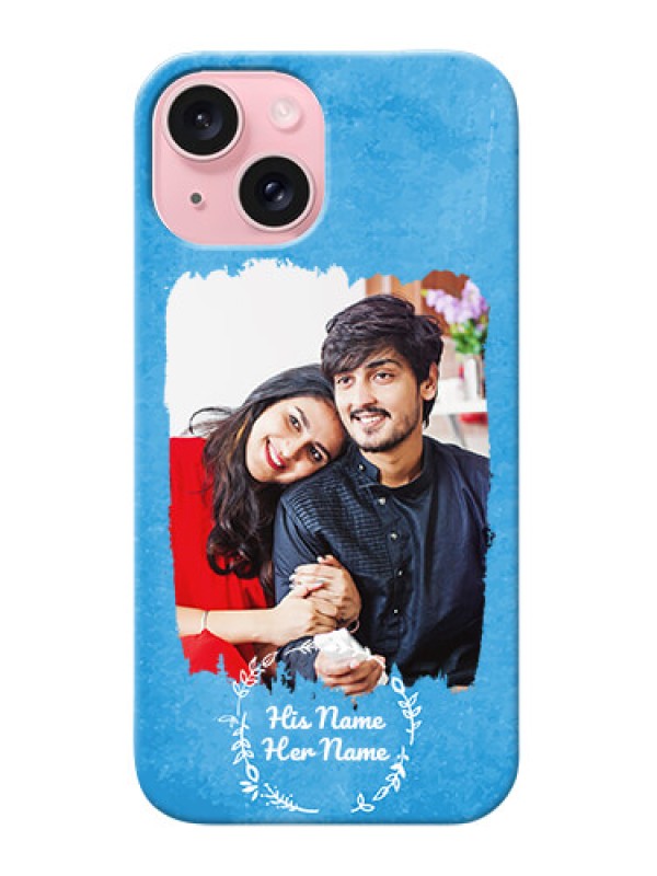 Custom iPhone 15 custom mobile cases: Blue Color Vintage Design