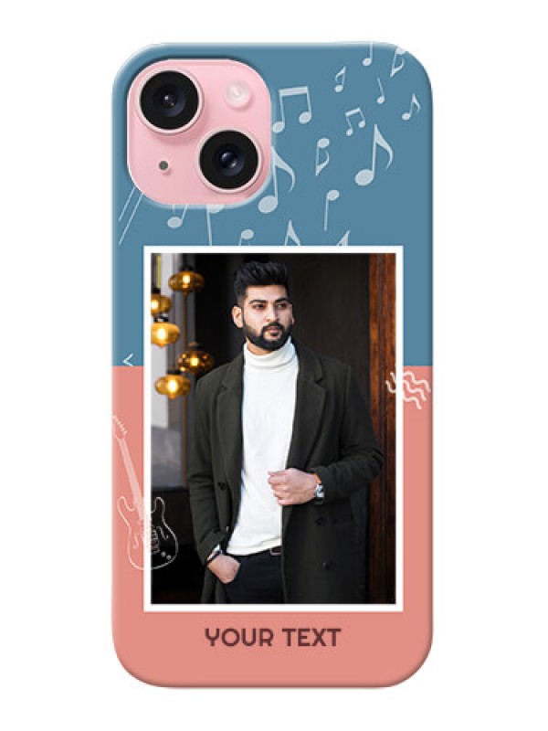 Custom iPhone 15 Phone Back Covers with Color Musical Note Design