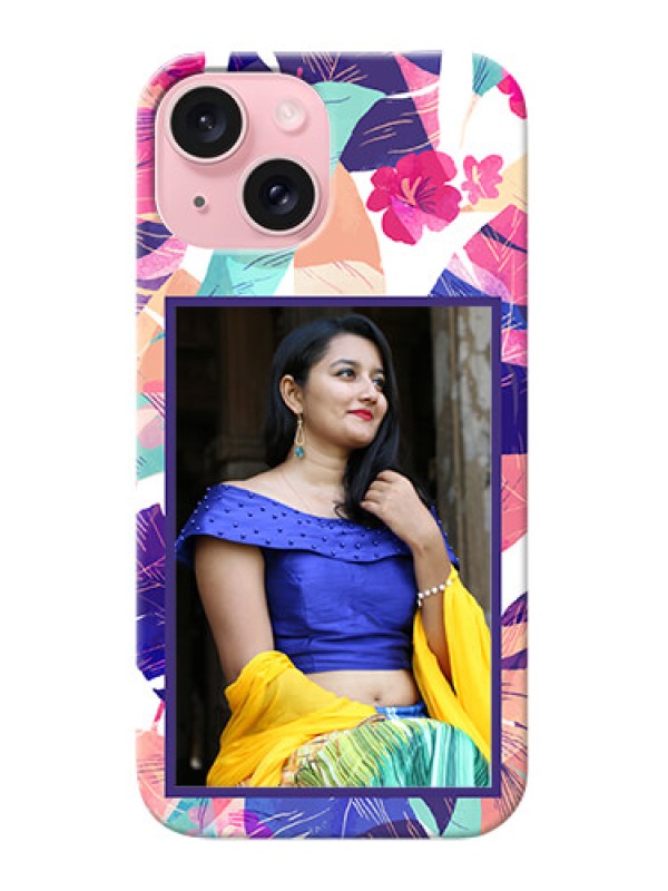 Custom iPhone 15 Personalised Phone Cases: Abstract Floral Design