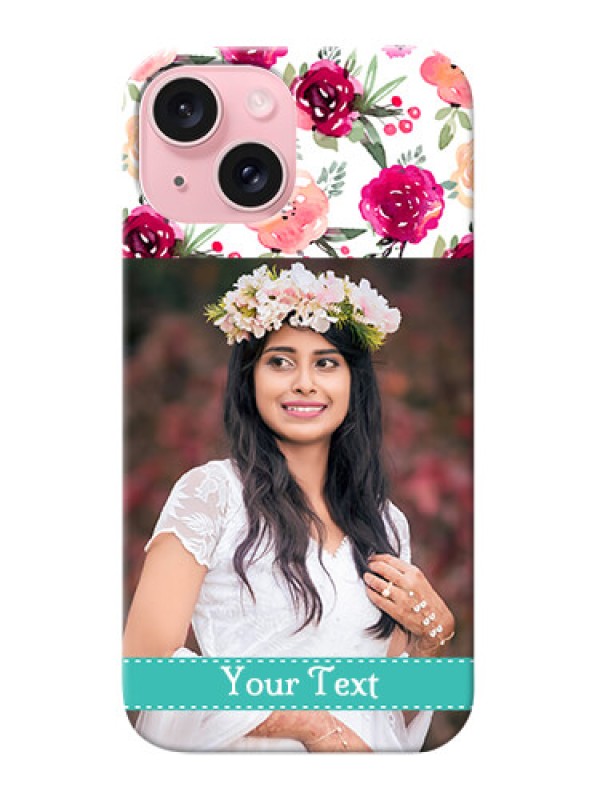 Custom iPhone 15 Personalized Mobile Cases: Watercolor Floral Design