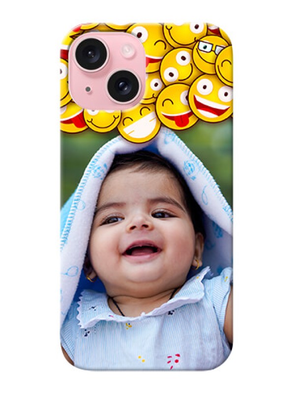 Custom iPhone 15 Custom Phone Cases with Smiley Emoji Design