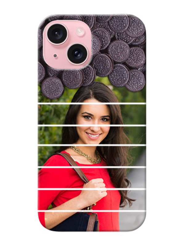 Custom iPhone 15 Custom Mobile Covers with Oreo Biscuit Design