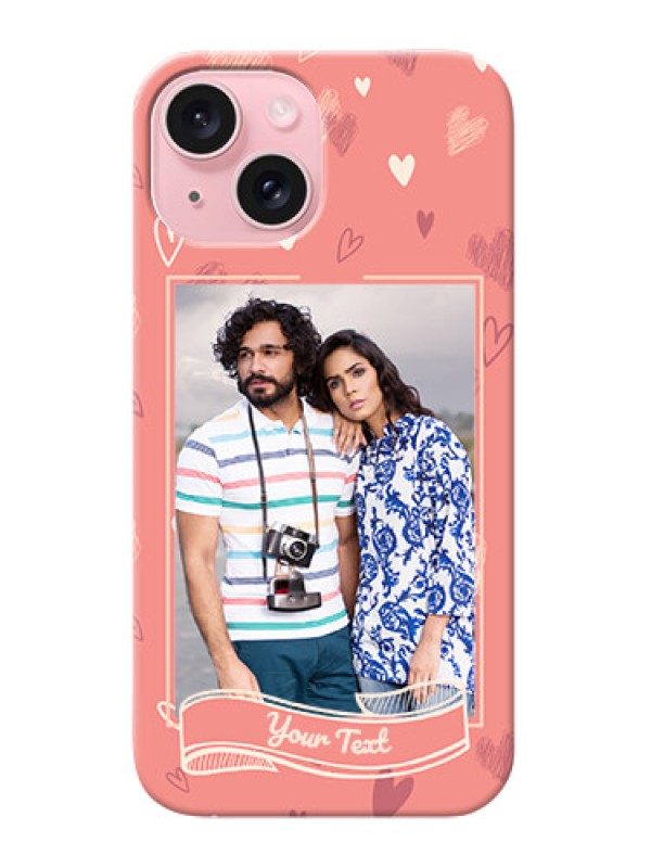 Custom iPhone 15 custom mobile phone cases: love doodle art Design