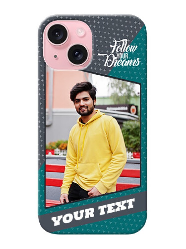 Custom iPhone 15 Back Covers: Background Pattern Design with Quote