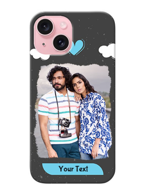 Custom iPhone 15 Mobile Back Covers: splashes with love doodles Design