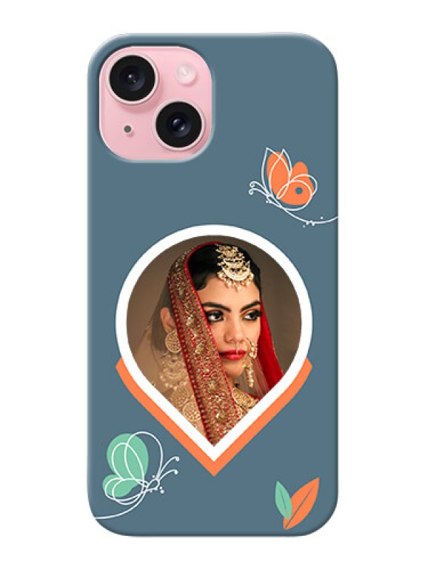 Custom iPhone 15 Custom Mobile Case with Droplet Butterflies Design