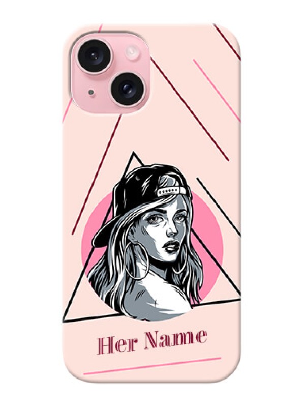 Custom iPhone 15 Personalized Phone Case with Rockstar Girl Design