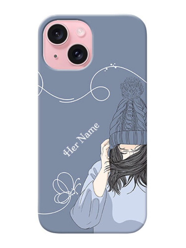 Custom iPhone 15 Custom Mobile Case with Girl in winter outfit Design
