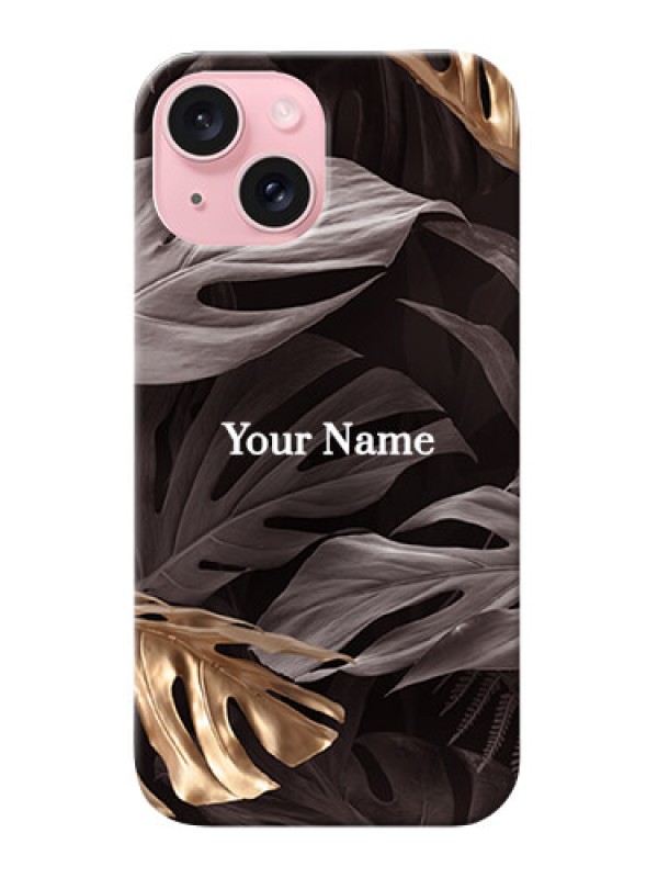 Custom iPhone 15 Personalised Phone Case with Wild Leaves digital paint Design