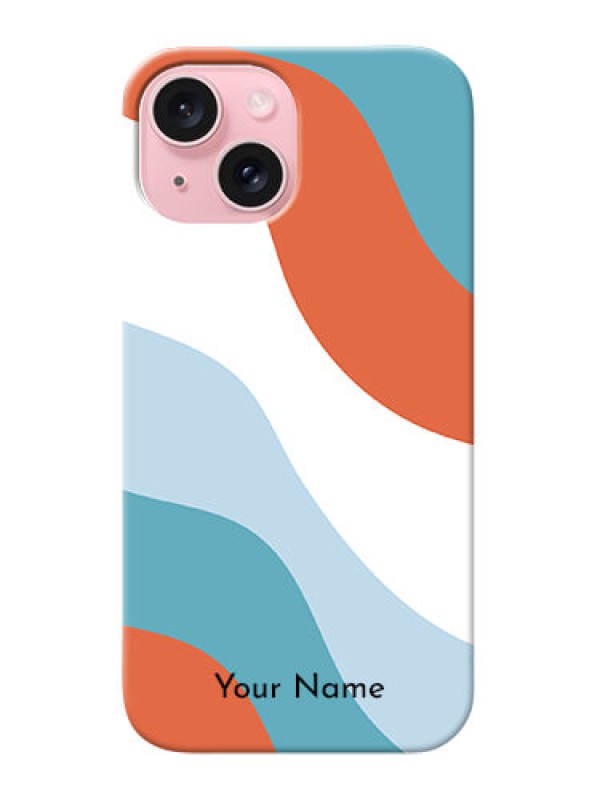 Custom iPhone 15 Custom Mobile Case with coloured Waves Design