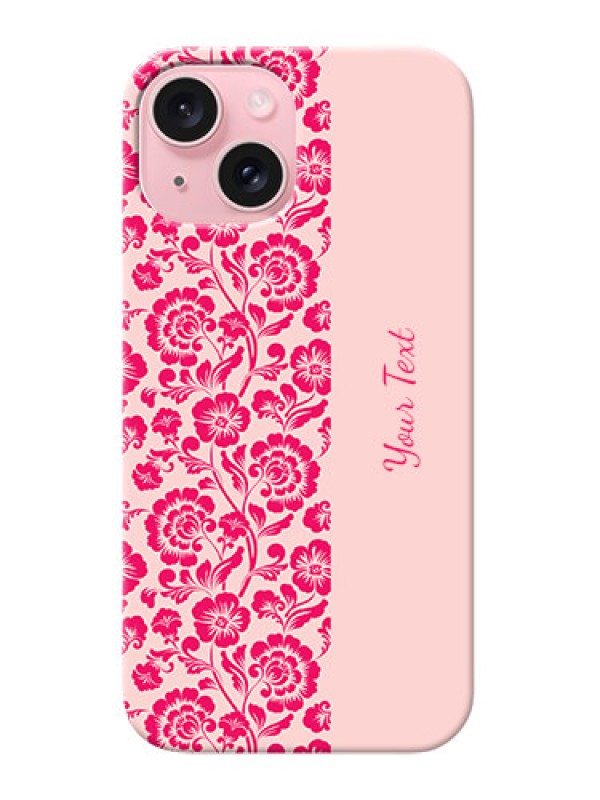 Custom iPhone 15 Custom Phone Case with Attractive Floral Pattern Design