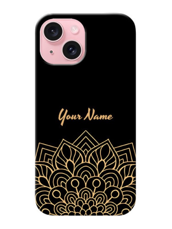 Custom iPhone 15 Custom Phone Case with Golden mandala Design