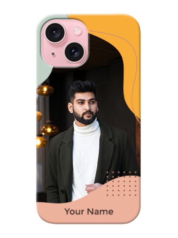 Custom iPhone 15 Personalized Phone Case with Triwithcoloured overlay design