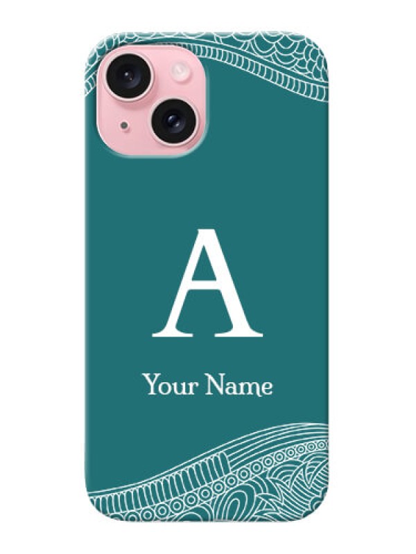 Custom iPhone 15 Personalized Phone Case with line art pattern with custom name Design