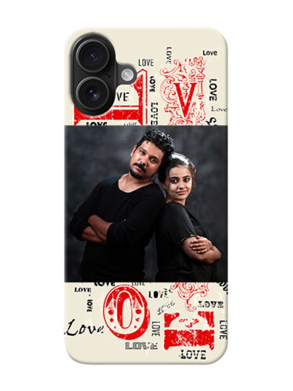 Custom iPhone 16 Plus mobile cases online: Trendy Love Design Case