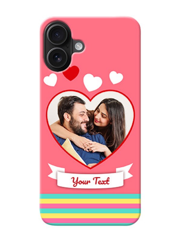 Custom iPhone 16 Plus Personalised mobile covers: Love Doodle Design