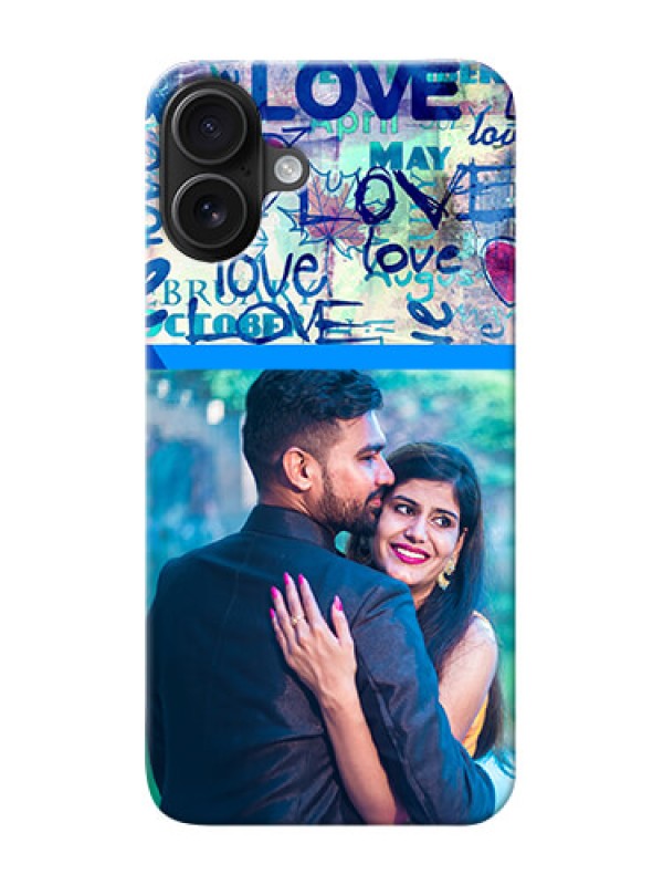 Custom iPhone 16 Plus Mobile Covers Online: Colorful Love Design