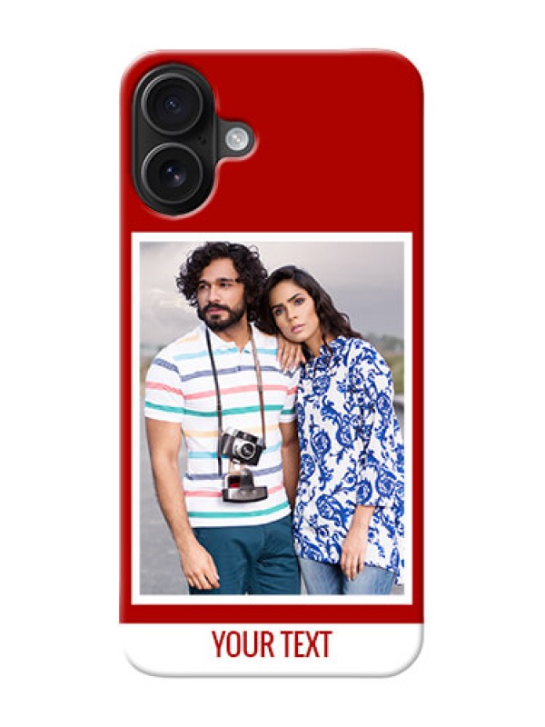 Custom iPhone 16 Plus mobile phone covers: Simple Red Color Design