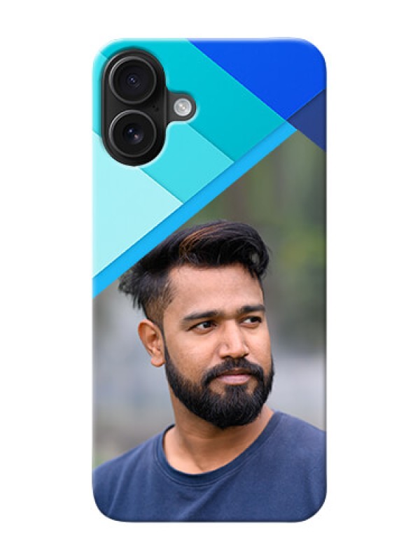 Custom iPhone 16 Plus Phone Cases Online: Blue Abstract Cover Design