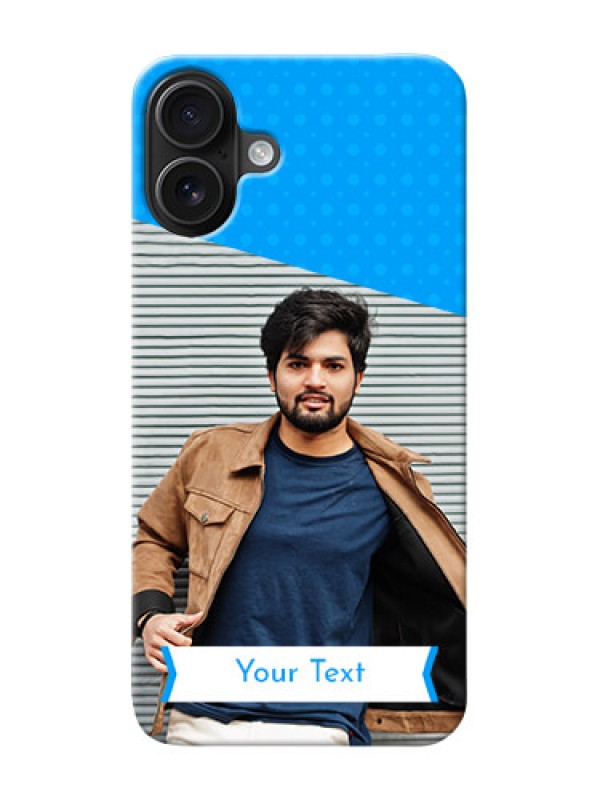 Custom iPhone 16 Plus Personalized Mobile Covers: Simple Blue Color Dotted Design