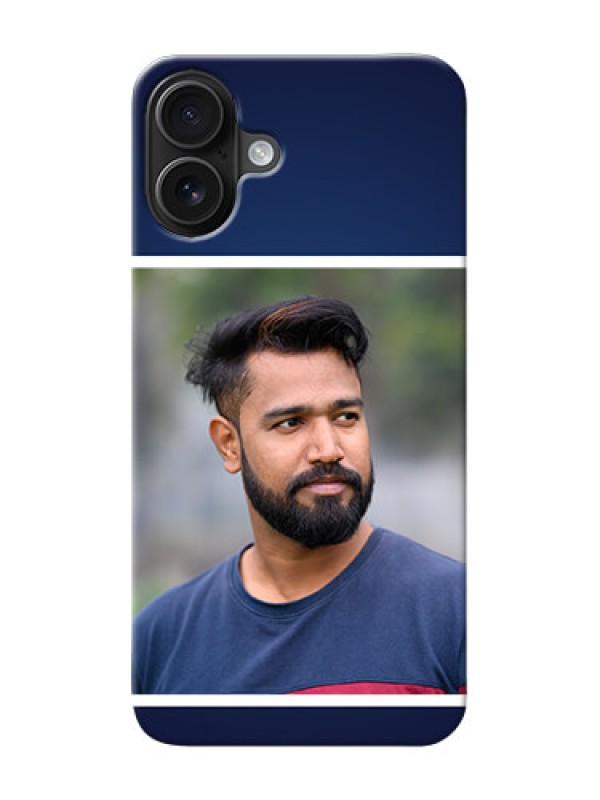 Custom iPhone 16 Plus Mobile Cases: Simple Royal Blue Design