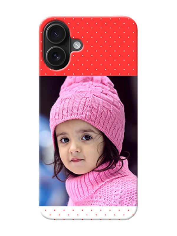 Custom iPhone 16 Plus personalised phone covers: Red Pattern Design