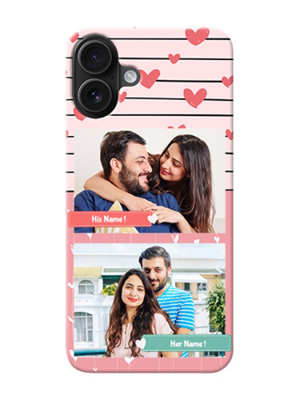 Custom iPhone 16 Plus custom mobile covers: Photo with Heart Design