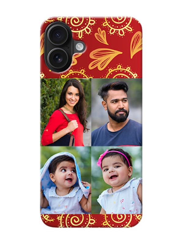 Custom iPhone 16 Plus Mobile Phone Cases: 4 Image Traditional Design