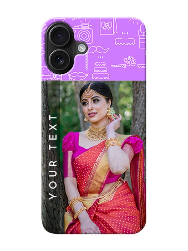 Custom iPhone 16 Plus Personalized Phone Cases: Birthday Icons Design