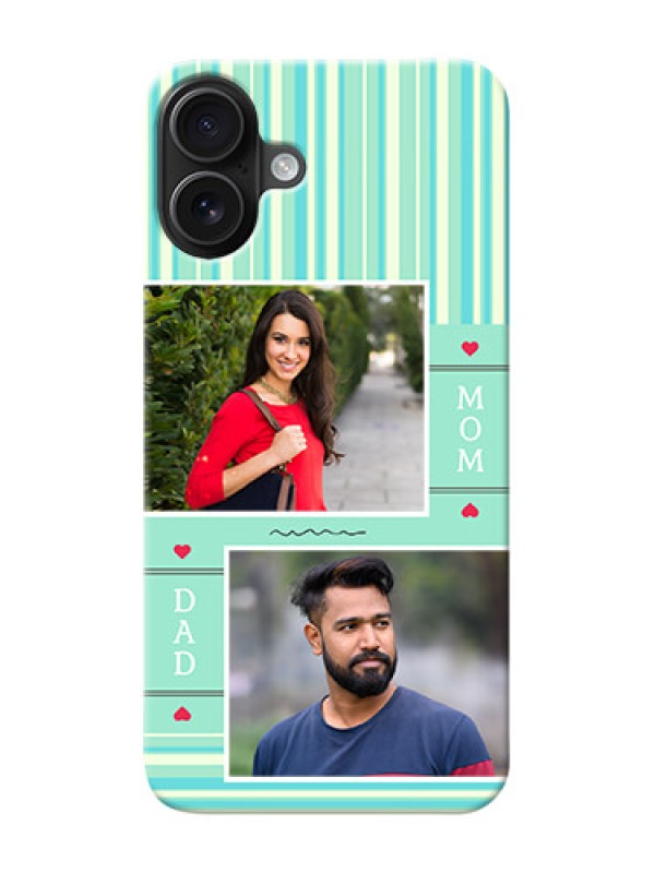Custom iPhone 16 Plus custom mobile phone covers: Mom And Dad Pic Design