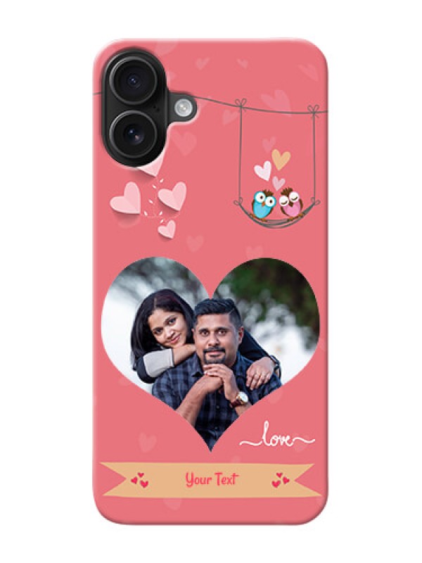 Custom iPhone 16 Plus custom phone covers: Peach Color Love Design