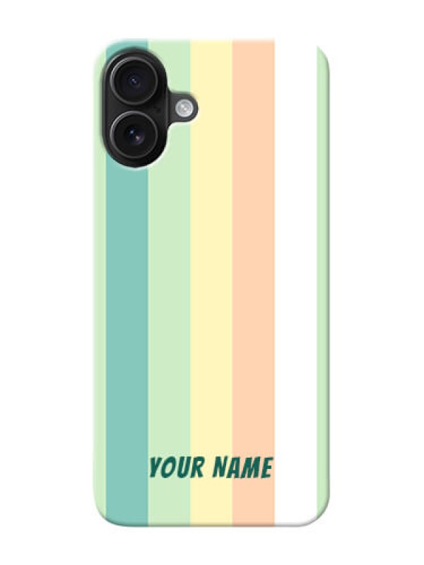 Custom iPhone 16 Plus Photo Printing on Case with Multicolour Stripes Design
